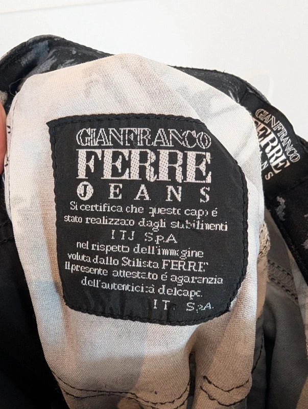Vintage Gianfranco Ferré Jeans Printed Skinny Trousers 26 IT40 Made in Italy