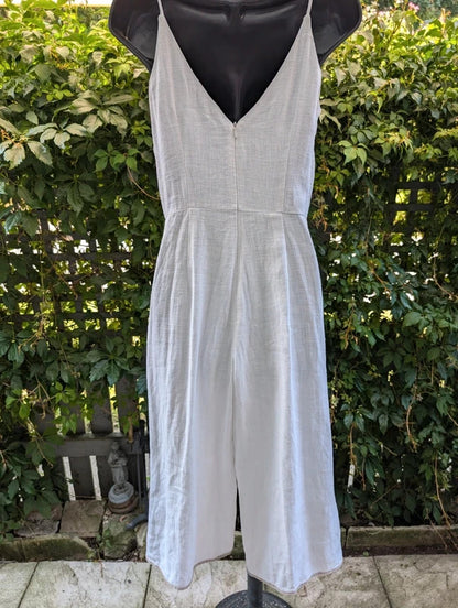 Moon River Linen Cropped Jumpsuit UK8