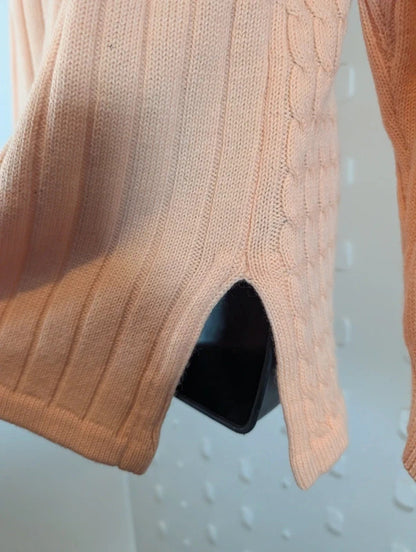 Vintage German Peach Merino Wool Blend Diamanté Giraffe Jumper UK18