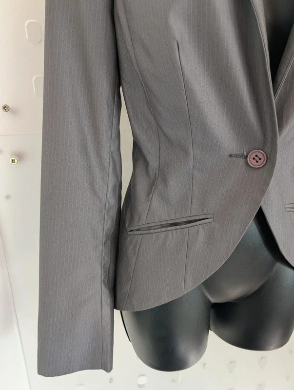 Full Circle Grey Tailored Riding Jacket Blazer UK12