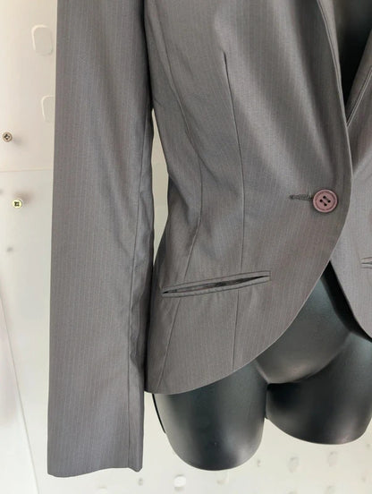 Full Circle Grey Tailored Riding Jacket Blazer UK12