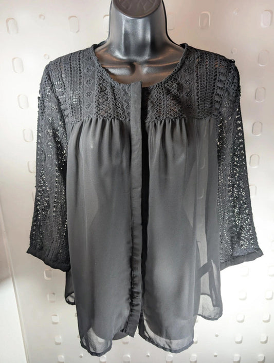 Ichi black chiffon blouse – size S