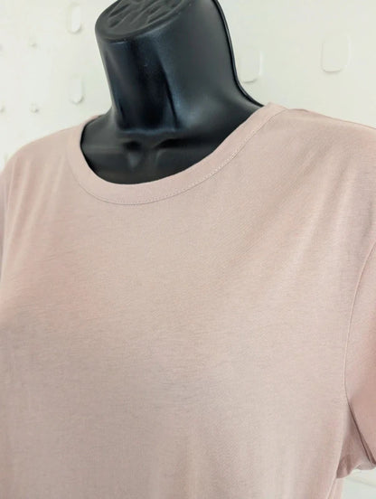 AllSaints Bela Blush Pink Organic Cotton Raw Edge T Shirt L