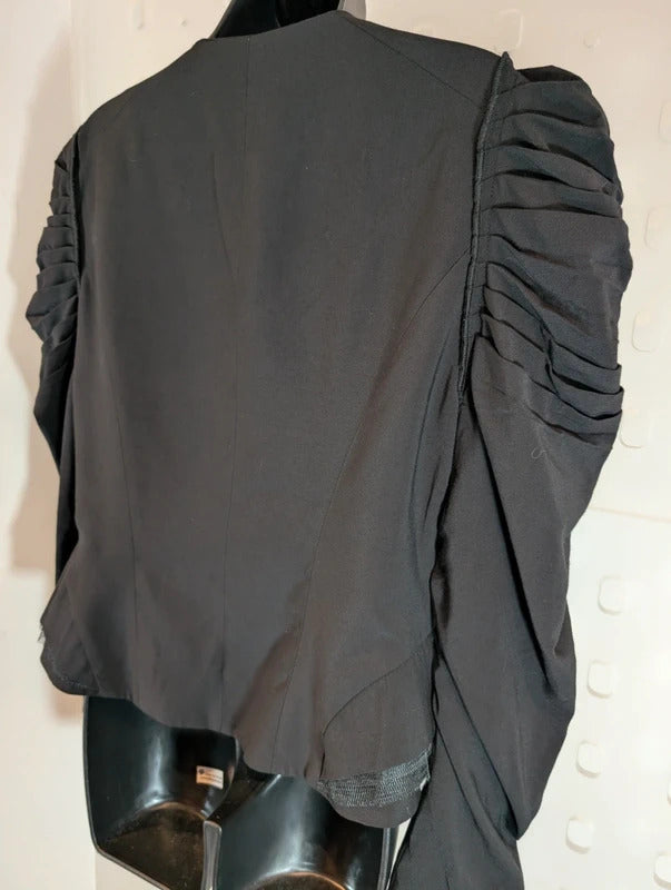 NU Denmark Julia Black Gothic Ruched Blazer Small NWT