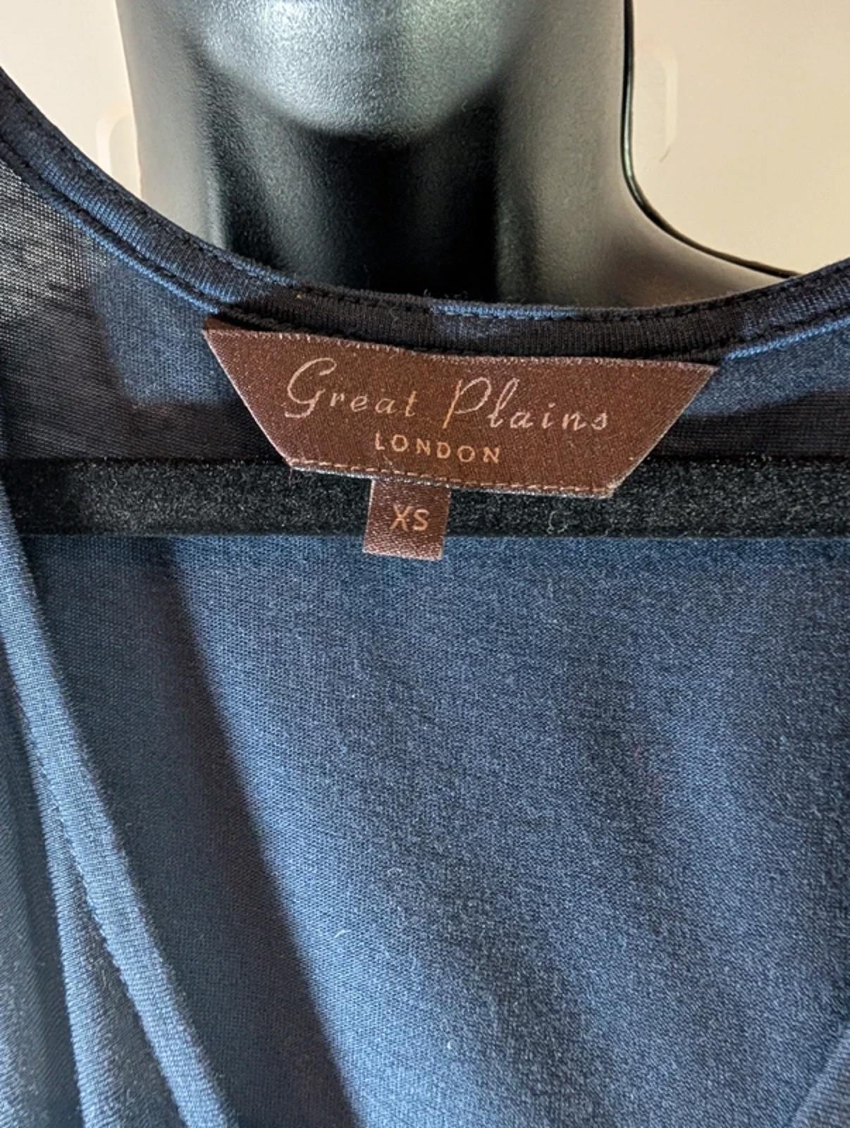 Great Plains navy Tencel knot front dress XS