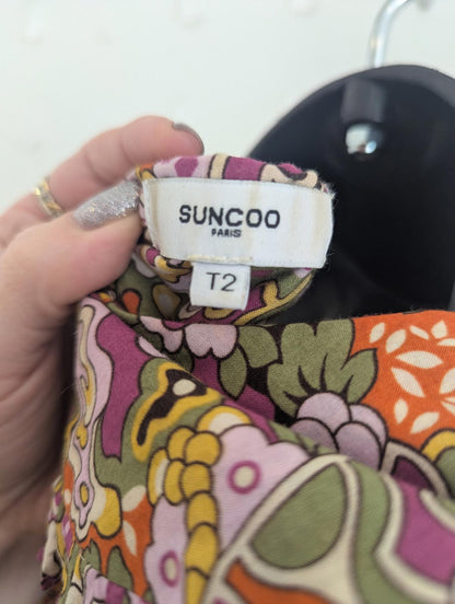 Suncoo Laury Floral Print Blouse with Ruffle Collar size M