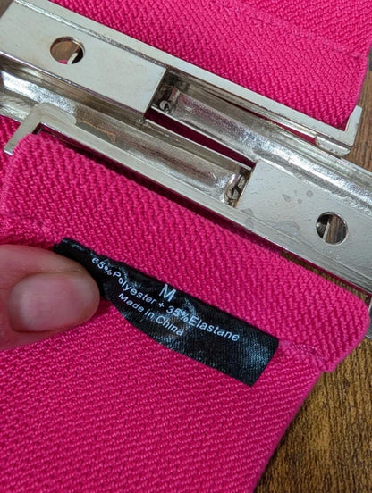 Vintage Style Wide Waist Belt Barbie Pink Medium