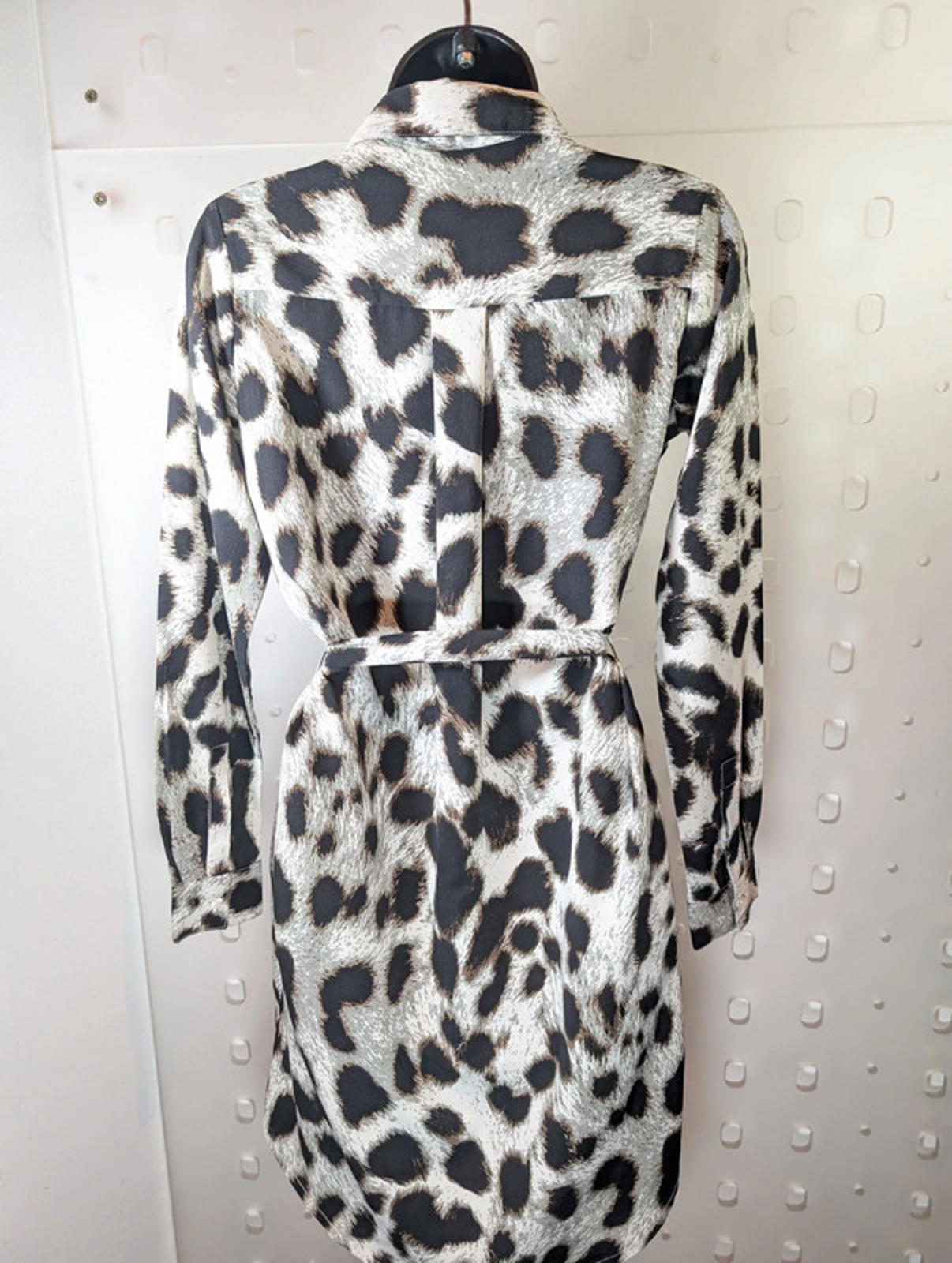 Dancing Leopard Leopard Print Shirt Dress with Belt – XS