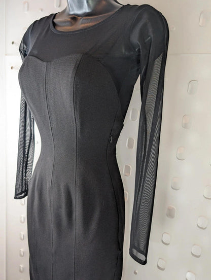Reiss ‘Otis’ Sweetheart Bodycon Dress Black – UK 6 (Label 8)