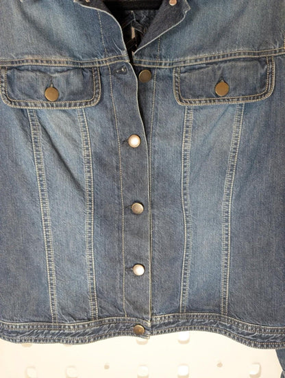 Gérard Darel Denim Jacket Plait Detail Made in Italy Size 40