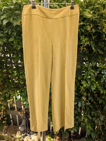 Vintage Wallis Petite Linen Blend Trouser Suit Lime Green UK8