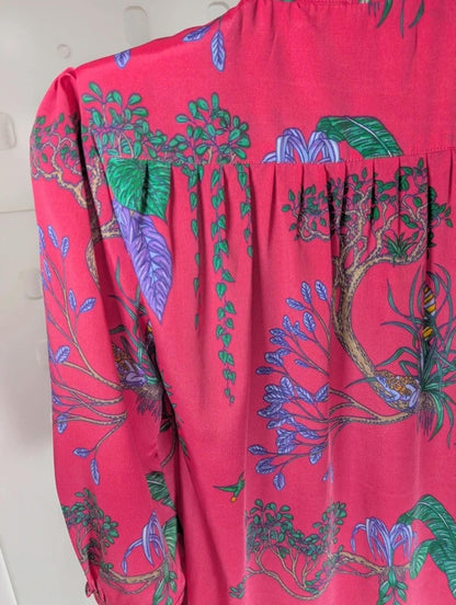 Stardust London Betty Blouse Tropical Floral - Pink - XS