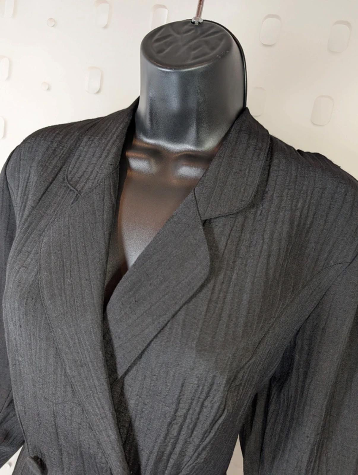 Vintage Paige Pleated Wrap Dress UK10 Double Breasted Monochrome