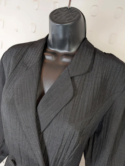 Vintage Paige Pleated Wrap Dress UK10 Double Breasted Monochrome