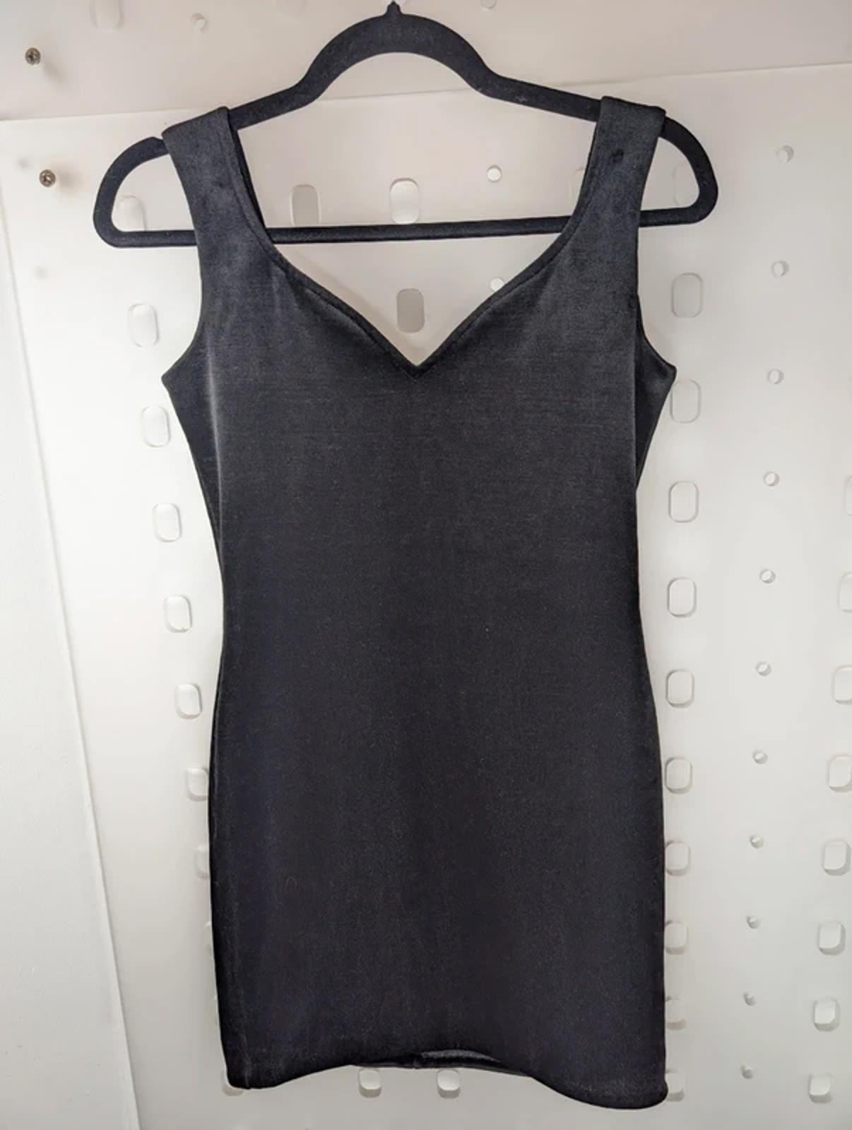 Vintage Dorothy Perkins Black Mini Dress Sweetheart Neckline UK 10