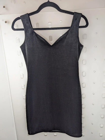 Vintage Dorothy Perkins Black Mini Dress Sweetheart Neckline UK 10