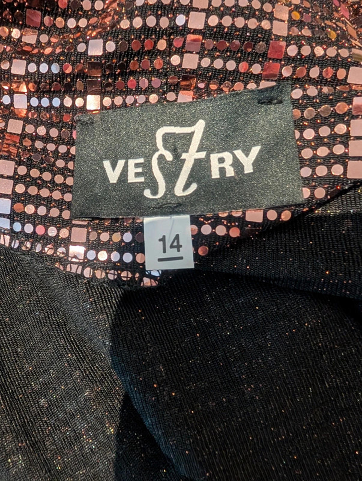 Vestry sequin wrap dress – UK 14