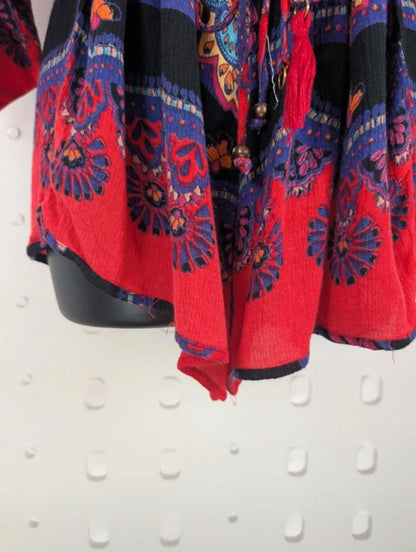 Angie rayon Indian print playsuit size large, best fit UK10/12