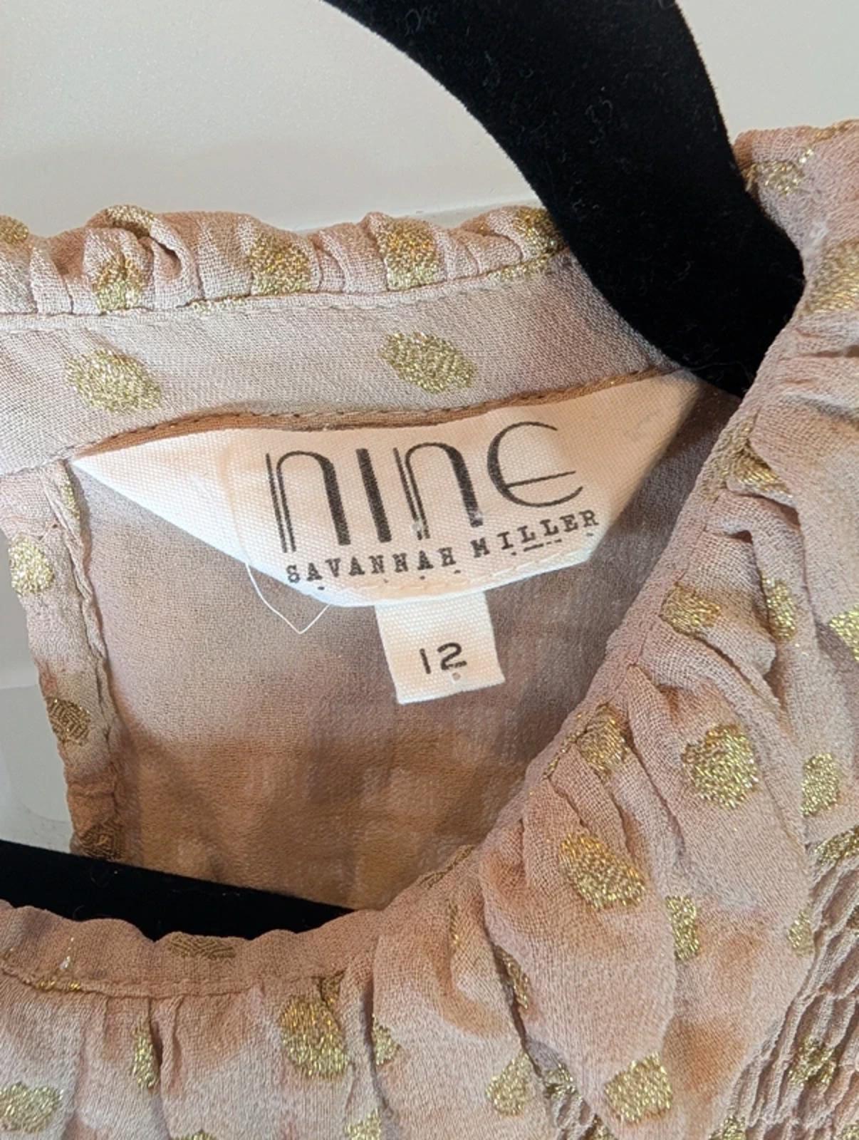 Nine by Savannah Miller Sheer Metallic Dot Blouse UK12