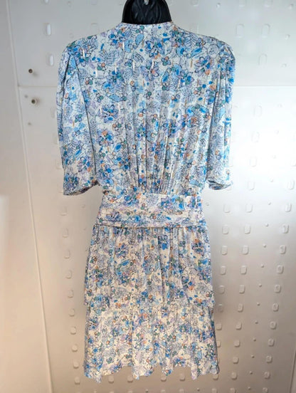 Suncoo Robe Cira Metallic Thread Dress T1 Ruched Waist Layered Skirt