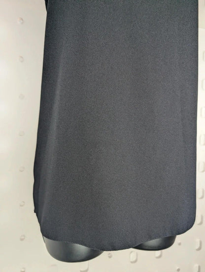 Vintage Rafale London Beaded Collar Black Sleeveless Blouse UK12 Made in England