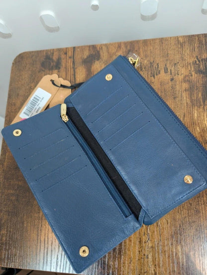 Nooki London Zaire Leather Wallet Purse Navy NWT