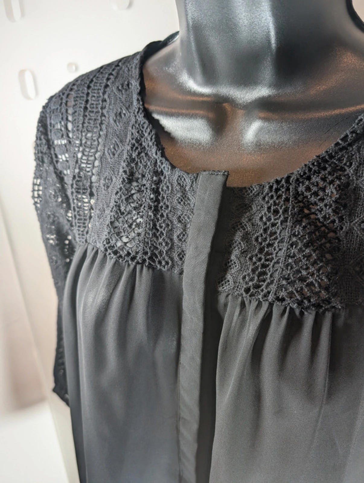 Ichi black chiffon blouse – size S