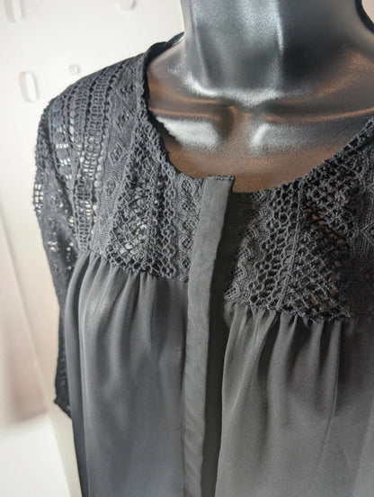 Ichi black chiffon blouse – size S