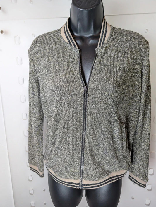 United Colours of Benetton metallic knit bomber jacket size S