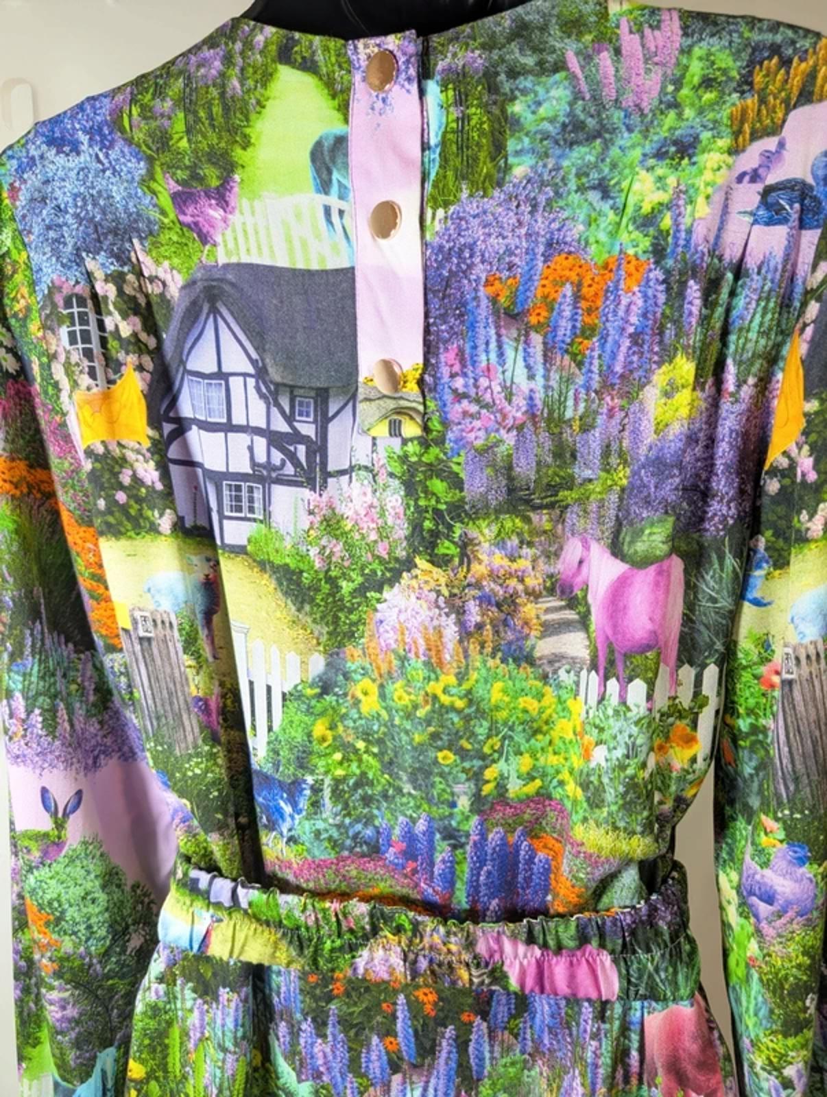 Numph Nuallison Dress UK 8 – EcoVero Viscose – Whimsical Spring Print – Belted