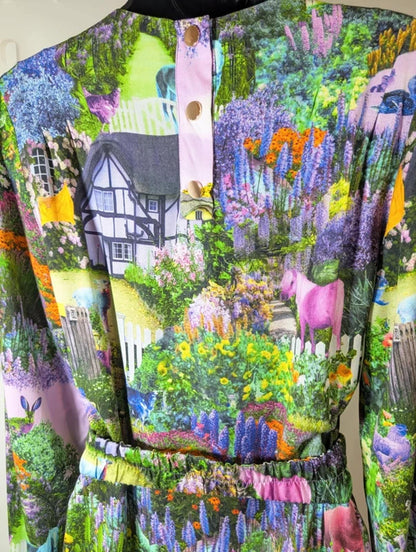 Numph Nuallison Dress UK 8 – EcoVero Viscose – Whimsical Spring Print – Belted