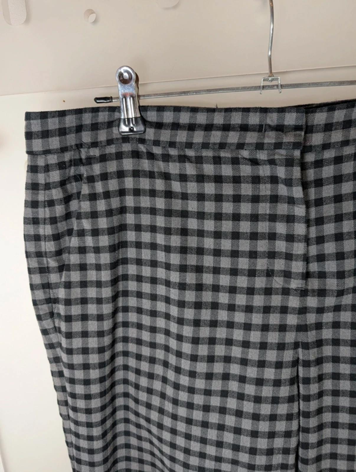Jigsaw black and grey check wool blend trousers UK 12