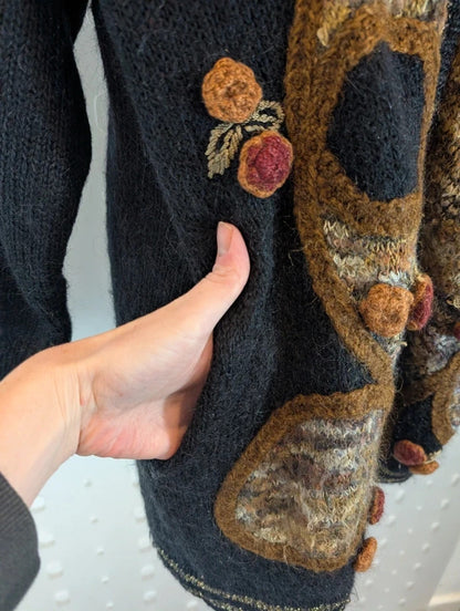 Vintage 1980s Basic One Collection Mohair Lurex Cardigan M/L
