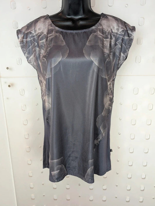 Firetrap Floral Skull Print Tunic Top UK8