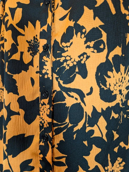 M&S Autograph Orange Botanical Print Blouse UK12