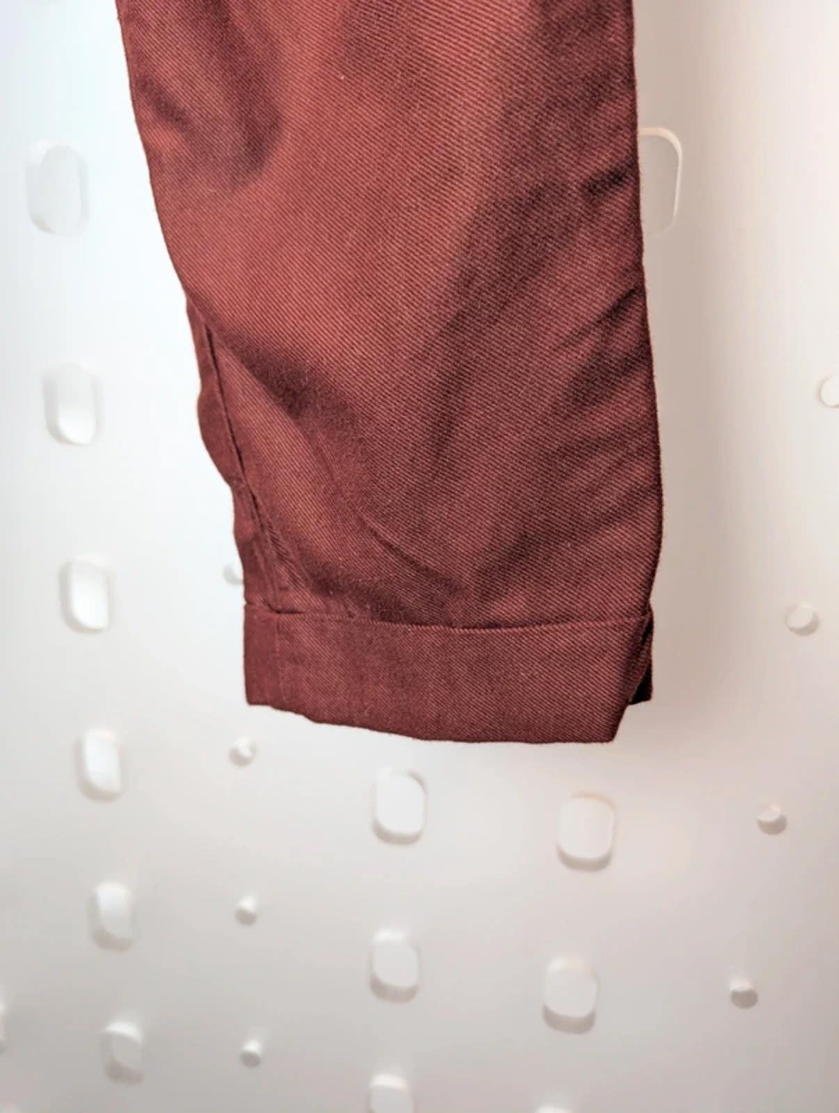 Massimo Dutti Maroon Tailored Joggers Size 34 Elastic Back Waist