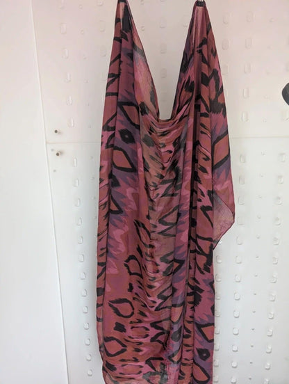 Black Colour Kaya Silk Cotton Sarong / Scarf NWT