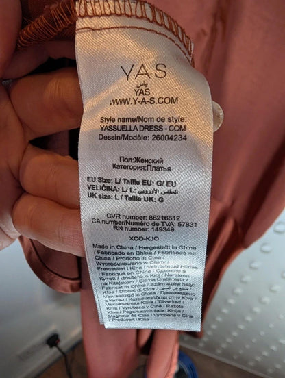 Y.A.S Yassuella Brown Draped Midi Dress Zip Detail Size 1