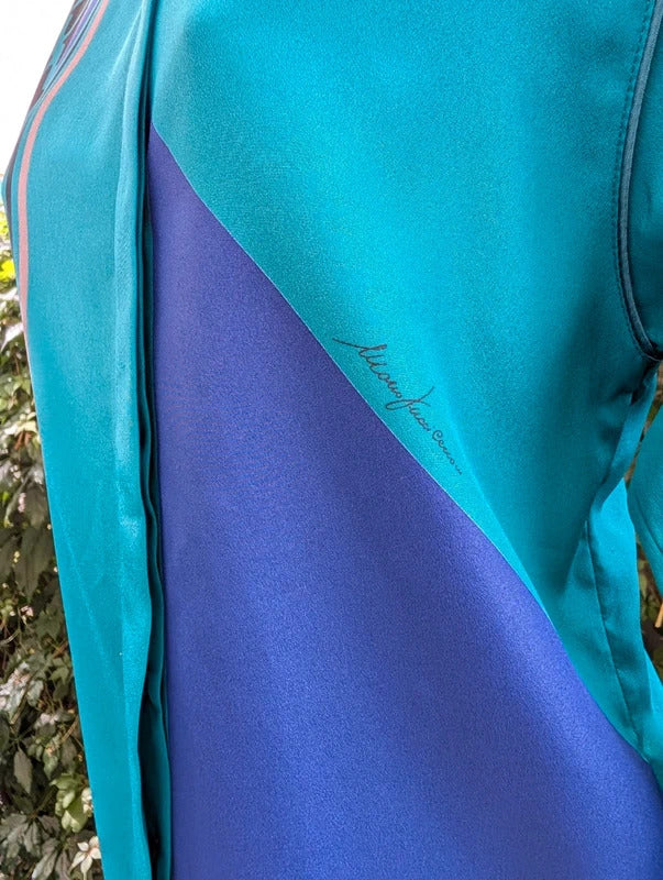 Vintage 1980s Luca Cecconi Made in Italy Abstract Blouse UK10