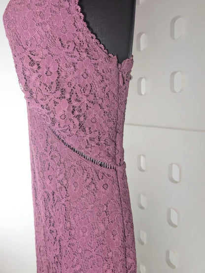 Topshop mauve lace up bodycon dress UK12