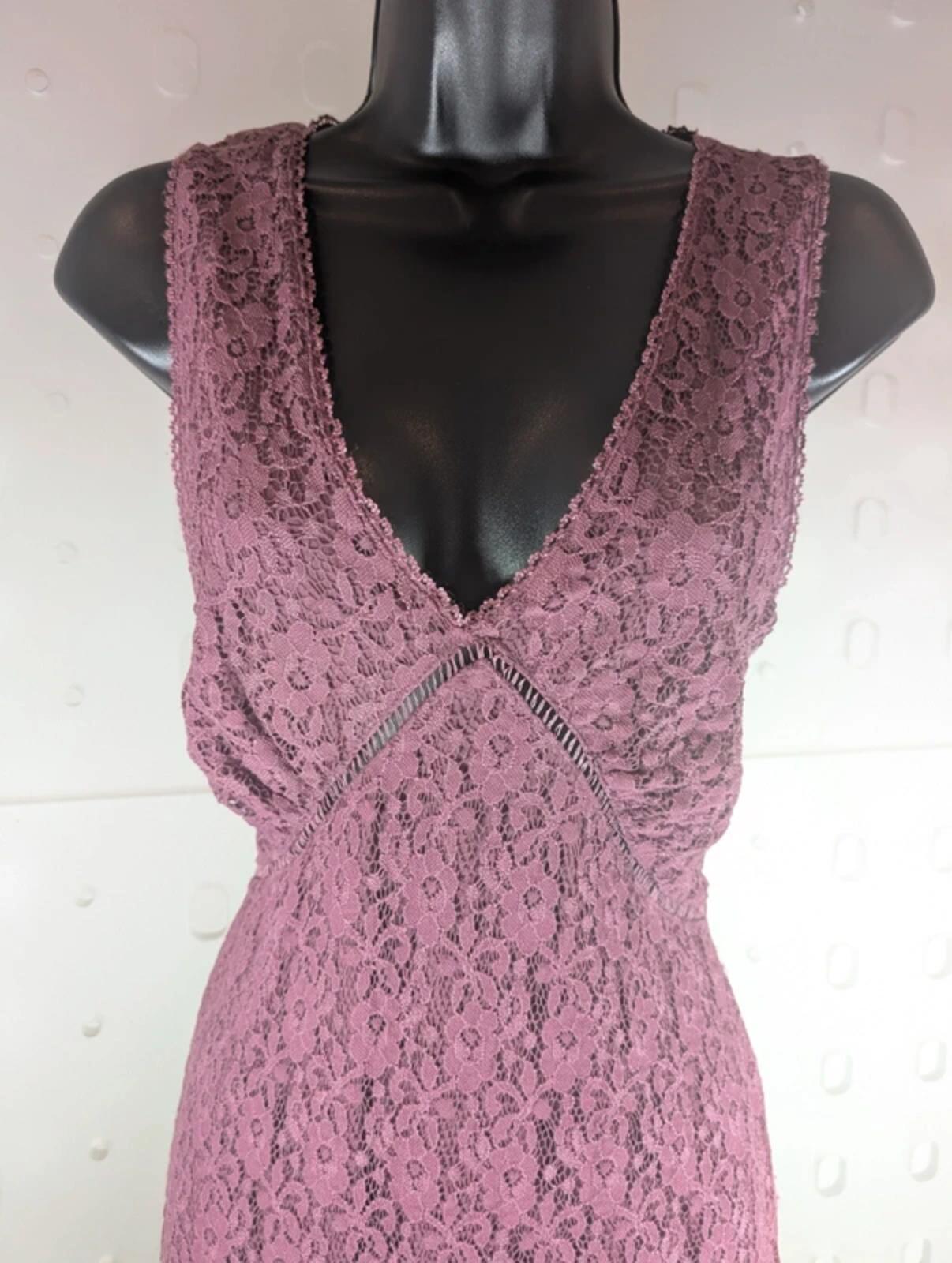 Topshop mauve lace up bodycon dress UK12