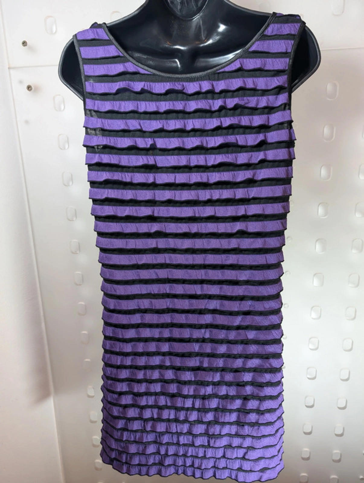 Mela Loves London Purple & Black Ruffle Mini Dress – Size M