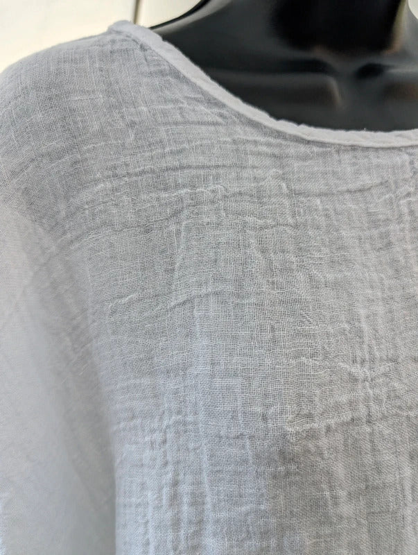 Join Clothes Pure Linen Oversized Top White One Size