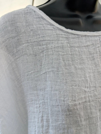 Join Clothes Pure Linen Oversized Top White One Size
