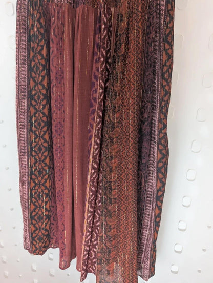 Louizon Boho Maxi Skirt Gold Thread Detail NWT XS