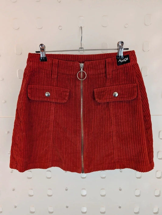 Minga London Burnt Orange Jumbo Cord Mini Skirt XS/S