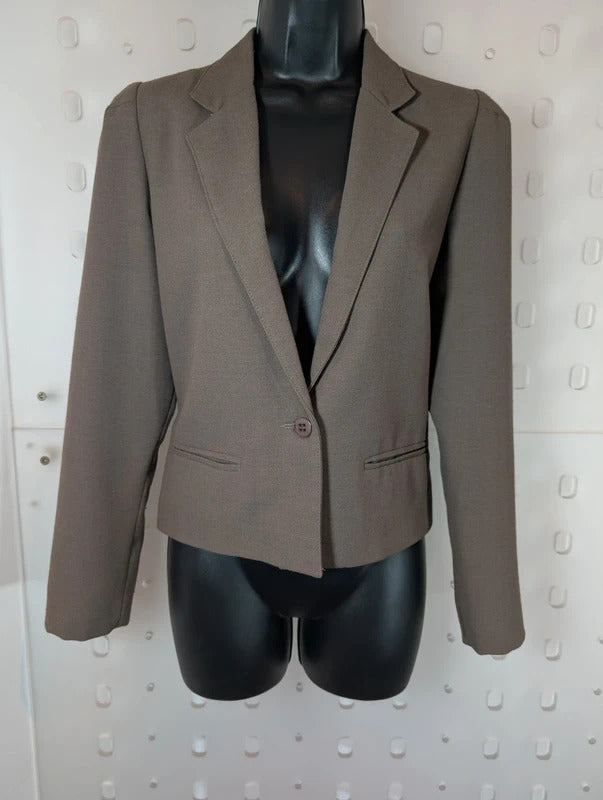 Vintage Jacques Vert Cropped Wool Blend Jacket UK10 Made in England