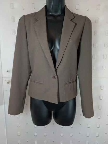 Vintage Jacques Vert Cropped Wool Blend Jacket UK10 Made in England