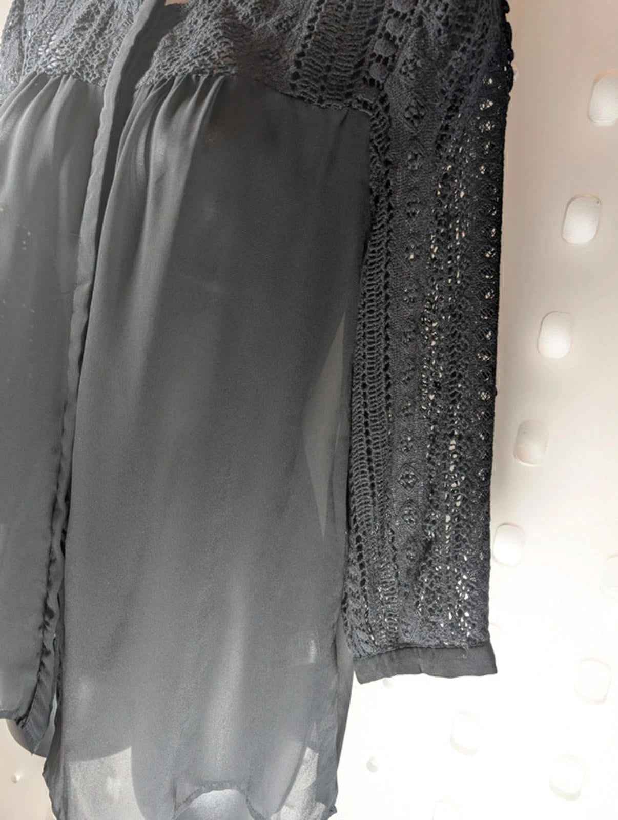 Ichi black chiffon blouse – size S