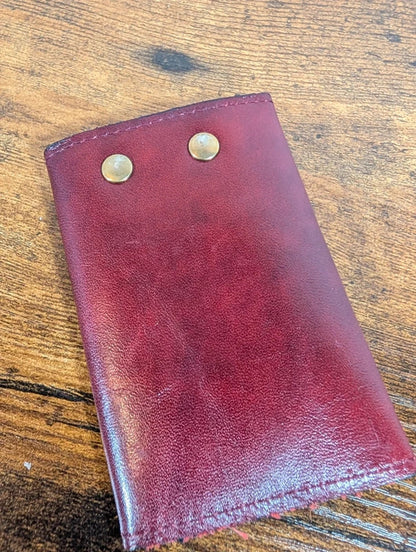 Vintage Camel Burgundy Leather Four Key Wallet